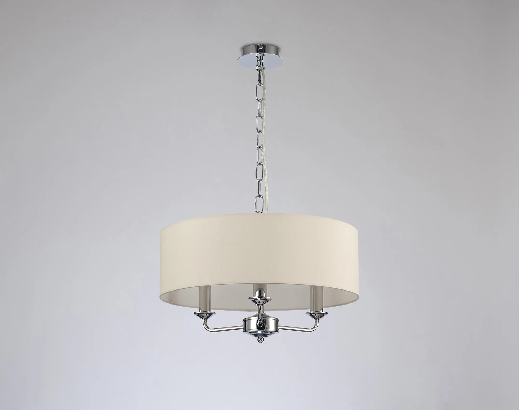 Banyan 45cm 3 Light Pendant Polished Chrome; Ivory Pearl DK0010  Deco Banyan CH IV